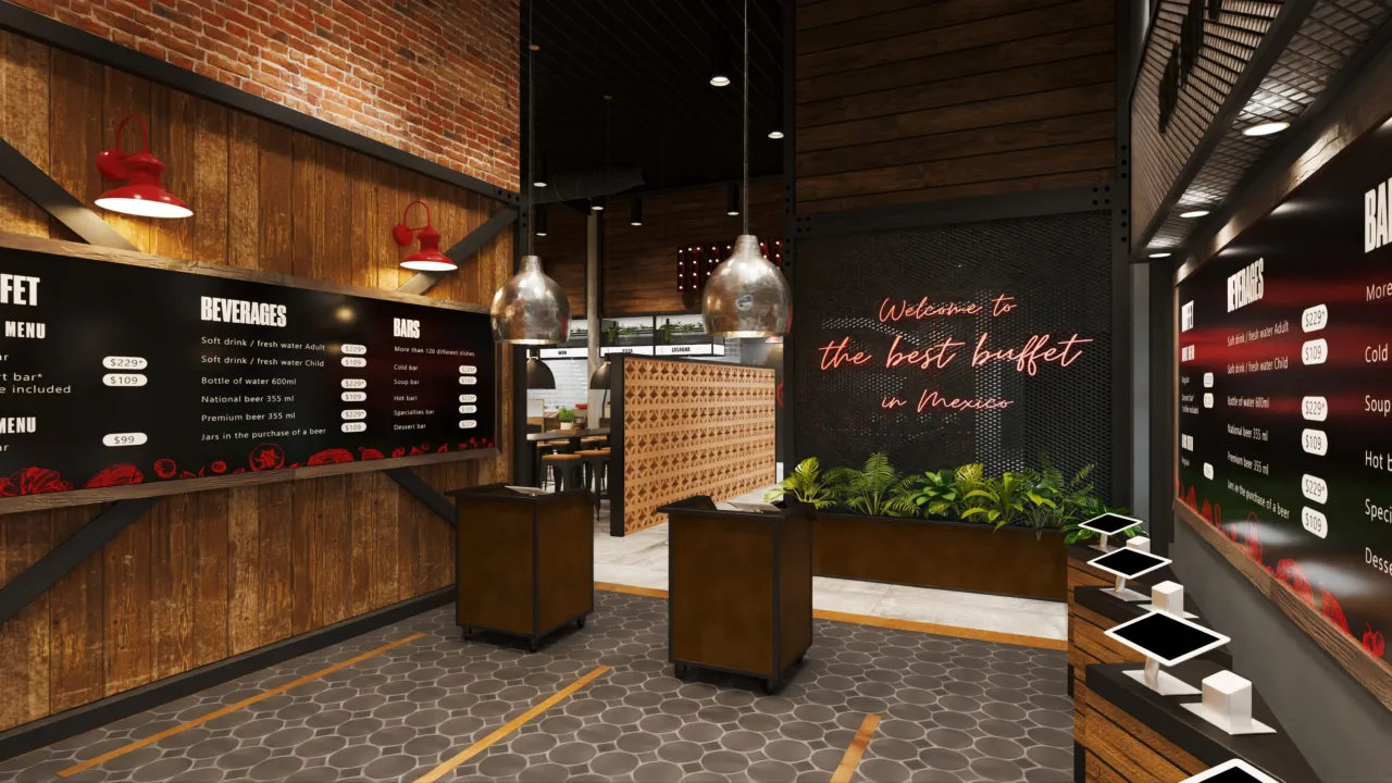 Sirloin Stockade restaurant concept interior
